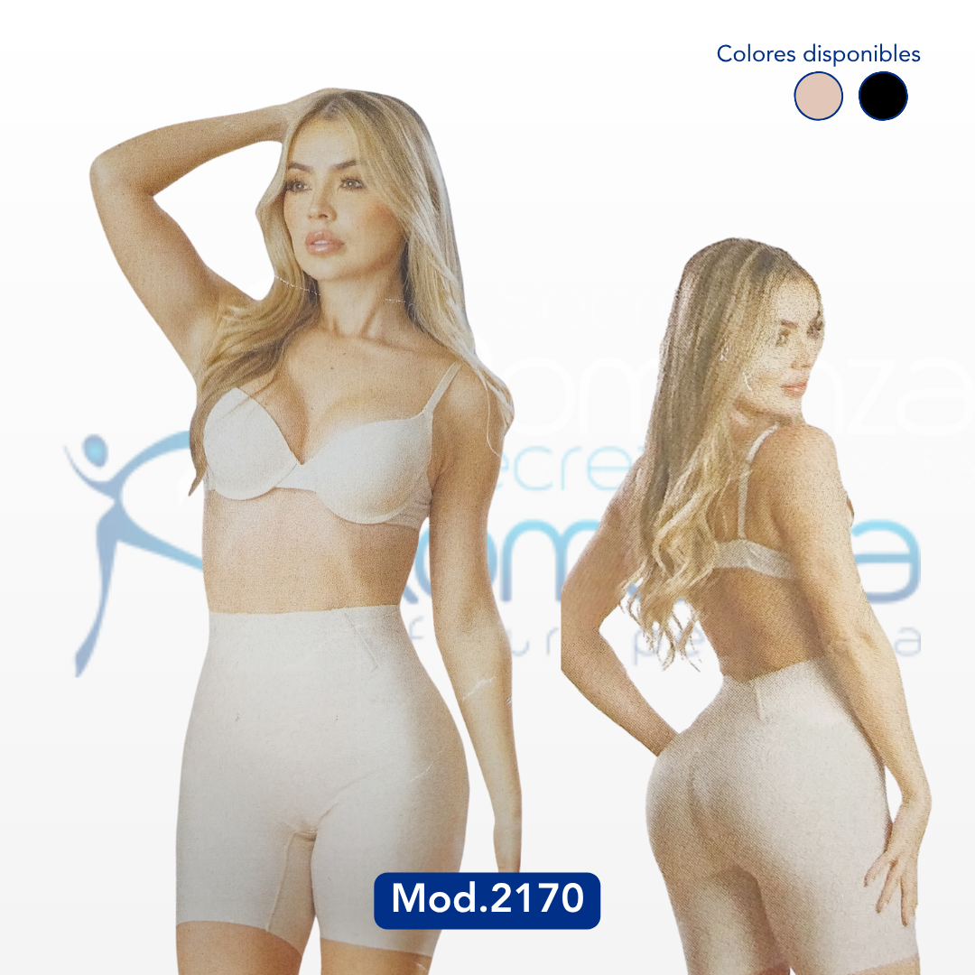 Mod. 2170 Short cintura media con varillas internas y dobladillo fusionado